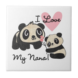 Pandas älskar jag min Nana Kakelplatta