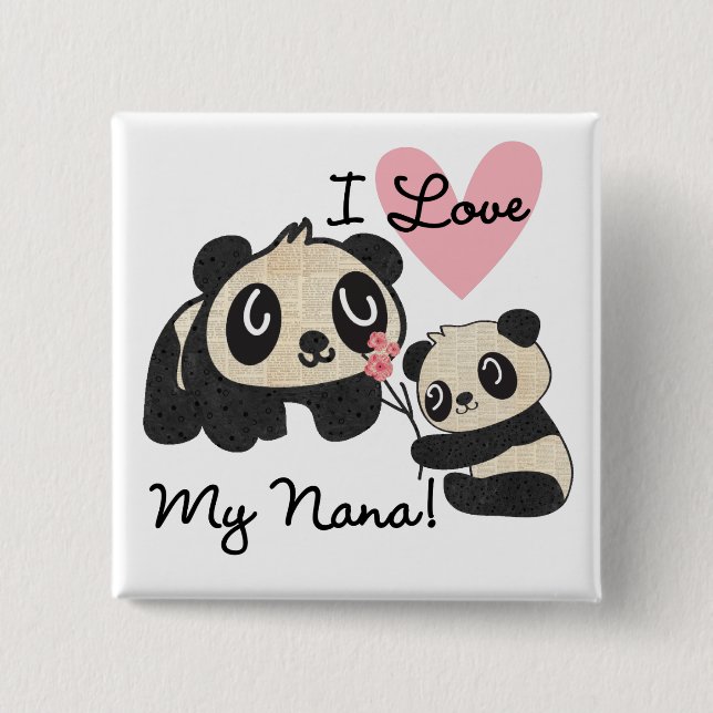 Pandas älskar jag min Nana Knapp (Framsida)