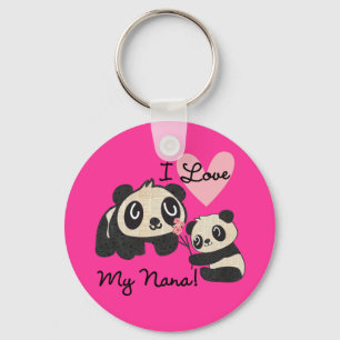 Pandas älskar jag min Nana Nyckelring