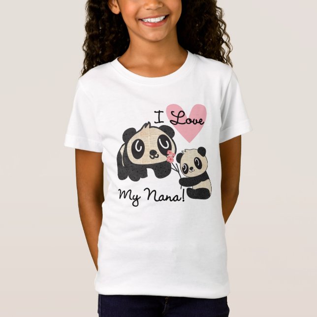 Pandas älskar jag min Nana T-shirt (Framsida)