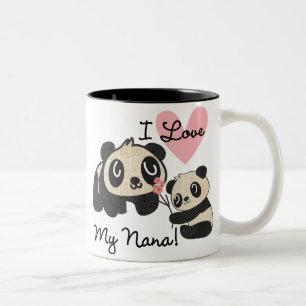 Pandas älskar jag min Nana Två-Tonad Mugg