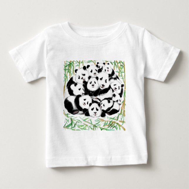 Pandas Baby T-Shirt Family Panda (Framsida)