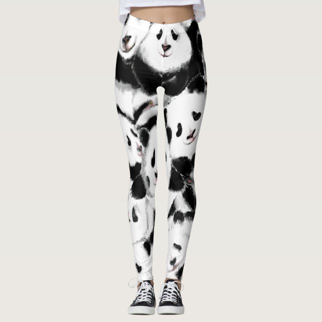 Pandas - Big Hugs - Teckning Leggings (Framsida)
