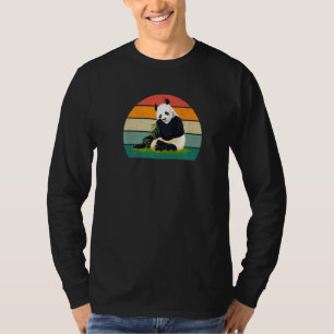 Pandas björnar bambukina asien svart lämna vit p t shirt