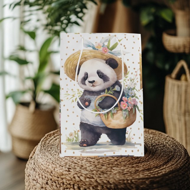 Pandas Blommigt Äventyr (Pandas Floral Adventure gift Bag)
