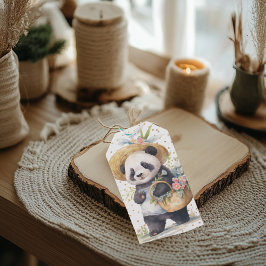 Pandas Blommigt Äventyr Presentetikett