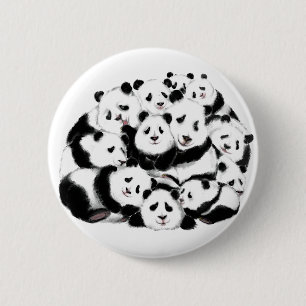Pandas Button Family Panda Knapp
