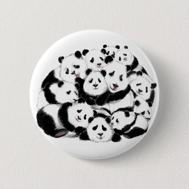 Pandas Button Family Panda Knapp (Framsida)