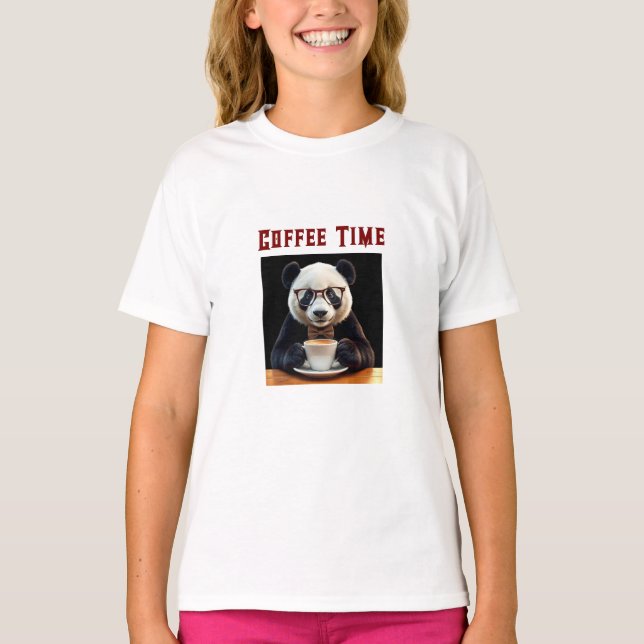 Panda's Coffee Break T Shirt (Framsida)