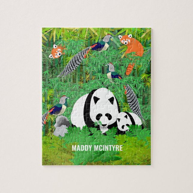 Pandas Dam Amhersts pheasants Red Pandas Bamboo Pussel (Vertikal)