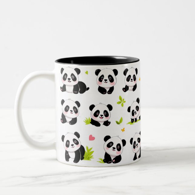 Pandas design på Två-Tonad mugg (Vänster)