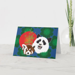 Pandas Freunde für die Ewigkeit mit Spruch Tack Kort