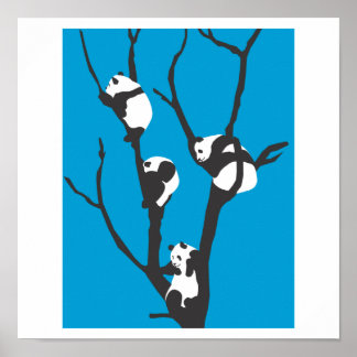 Pandas Hangin'ut Poster
