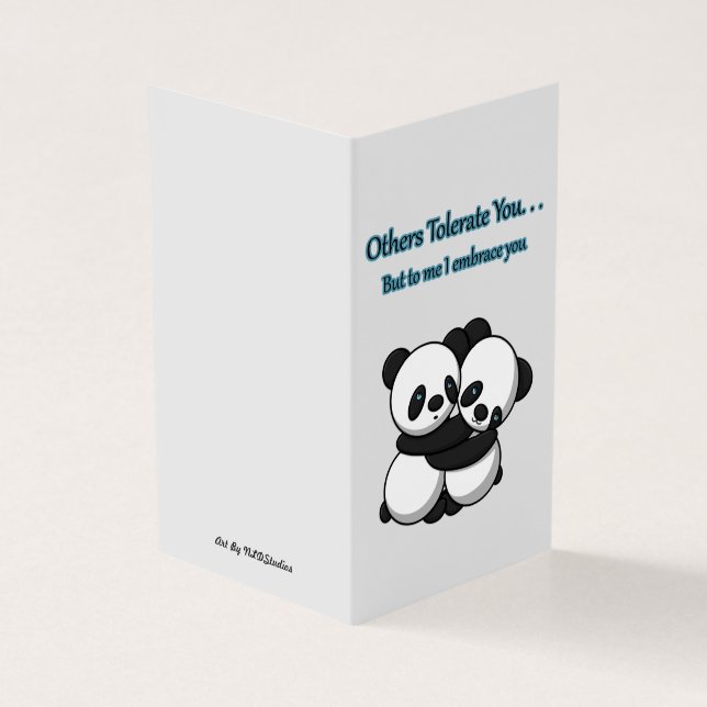 Pandas Hugger Card Kort (Utsida)