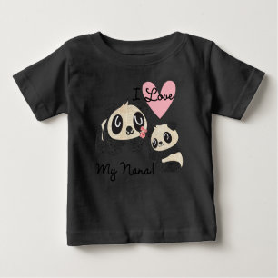 Pandas I Kärlek My Nana Baby Raglan T-shirt