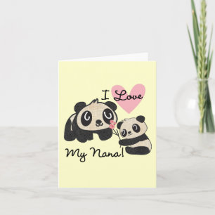 Pandas I Kärlek My Nana Kort