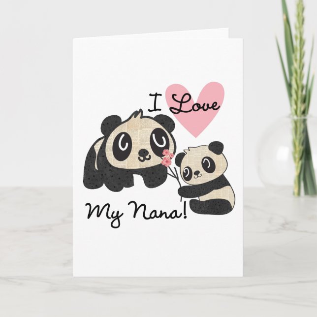 Pandas I Kärlek My Nana Kort (Framsida)