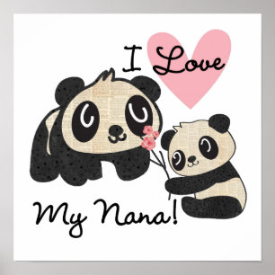 Pandas I Kärlek My Nana Poster