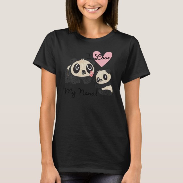 Pandas I Kärlek My Nana Småbarn Raglan T-shirt (Framsida)