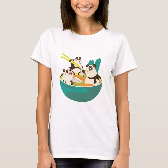 Pandas in Ramen T Shirt (Framsida)