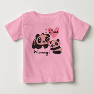 Pandas Jag älskar Mamma T Shirt