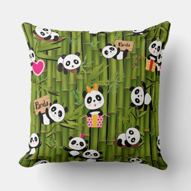 Pandas Mönster 2 Kudde (Framsida)