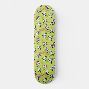 Pandas Mönster 3 Mini Skateboard Bräda 18,5 Cm