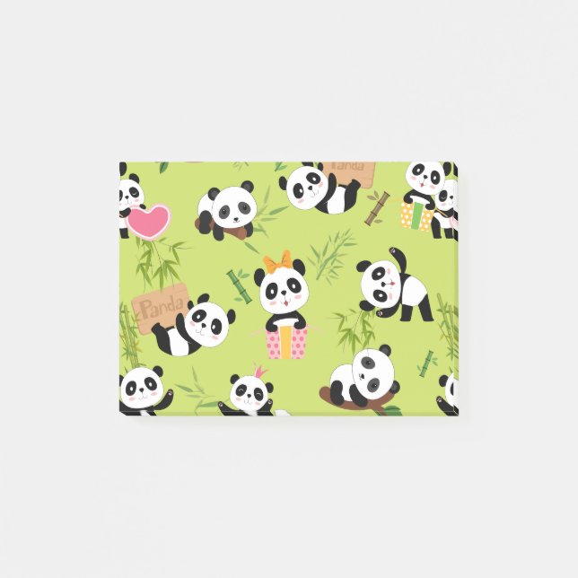 Panda's Mönster 3 Post-it Block (Framsida)