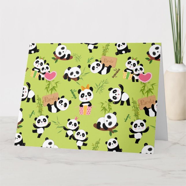 Panda's Mönster 3 Tack Kort (Framsida)
