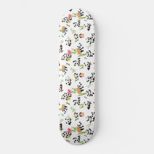 Pandas Mönster Mini Skateboard Bräda 18,5 Cm