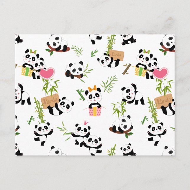 Pandas Mönster Vykort (Framsida)