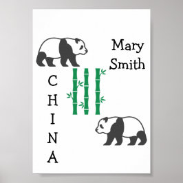 Pandas och Bamboos Poster