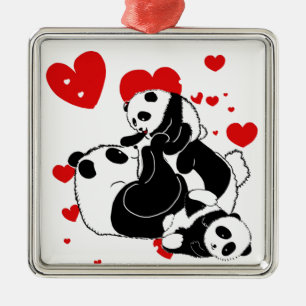 pandas "panda björn" "panda björn baby" "kawaii pa julgransprydnad metall