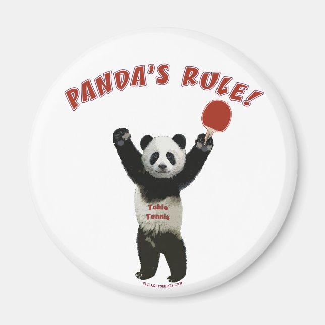 Pandas Rule Ping Pong Magnet (Framsidan)