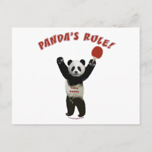 Pandas Rule Ping Pong Vykort