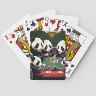 Pandas spelar poker casinokort