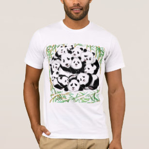 Pandas T-Shirt Gift Panda-familjen