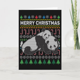 Pandas Ugly jul Sweater Wildlife Series Helgkort