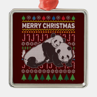 Pandas Ugly jul Sweater Wildlife Series Julgransprydnad Metall