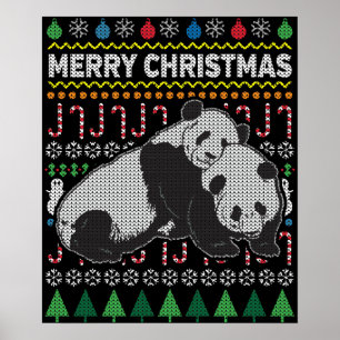 Pandas Ugly jul Sweater Wildlife Series Poster