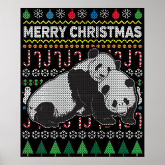 Pandas Ugly jul Sweater Wildlife Series Poster