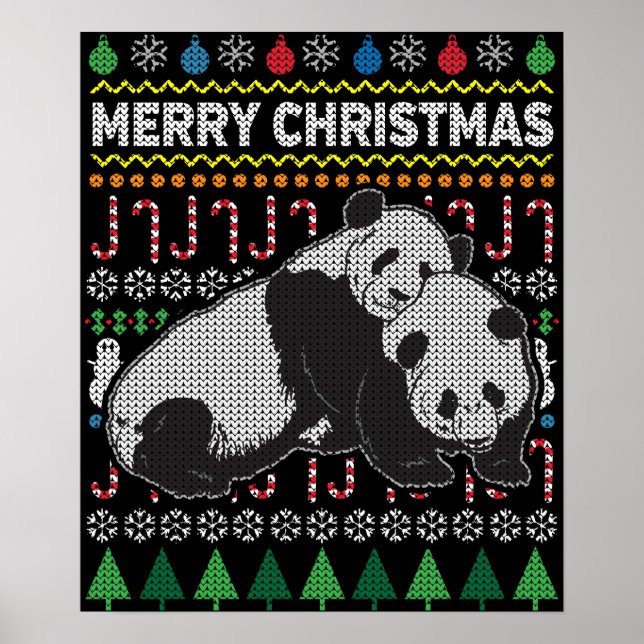 Pandas Ugly jul Sweater Wildlife Series Poster (Framsidan)