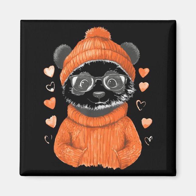 Pandas With Hearts Love Valentine's Day Women Hear Magnet (Framsidan)