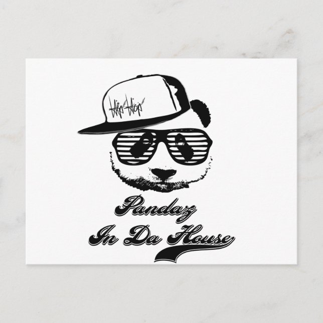Pandaz i Da House. Ghetto panda Vykort (Framsida)