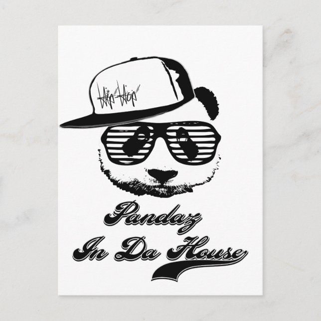 Pandaz i Da House. Ghetto panda Vykort (Framsida)