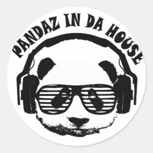 Pandaz i Da-hus Runt Klistermärke