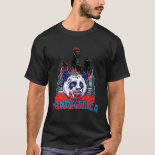 Pandazilla Panda Bear Head Horror Zombie Animal T Shirt