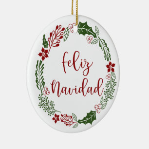 Pandedräkt från spanska God jul, Feliz Navidad Julgransprydnad Keramik