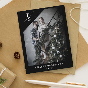 Pandemi Modern Svart God Jul Skräddarsydd Foto Meddelande Vykort