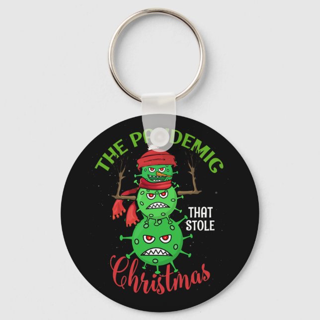 Pandemi som stjäl julklapp Mul Julafton-virus Nyckelring (Framsida)